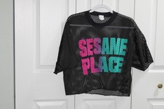 Men’s Black Mesh Crop Top, Sesame Place, Rudman Sportswear, One Size Fits Most