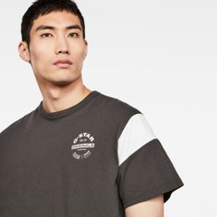 NWT Mens G-Star Raw Sport Panel Originals Logo GR T-Shirt Contrast Dark Gray Tee