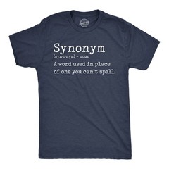 Mens Funny T Shirts Synonym Definition Sarcastic Graphic Novelty Tee for Men