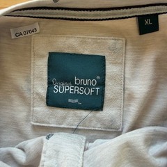 Original Bruno Supersoft Mens XL Henley Shirt Grey Anchor Print Short Sleeve