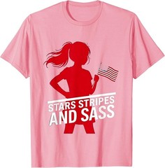 Stars Stripes and Sass 4th of July Girls Tween Unisex T-Shirt