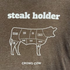 District Very Important Tee Men’s L Brown Crowd Cow Steak Holder Meat Lover