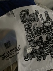 Cupid graphic White T-Shirt “That’s a Awful Lot of Cough Syrup”