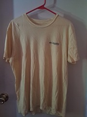Columbia Shirt Mens Large Yellow PFG Performance Fishing Gear Graphic T-shirt