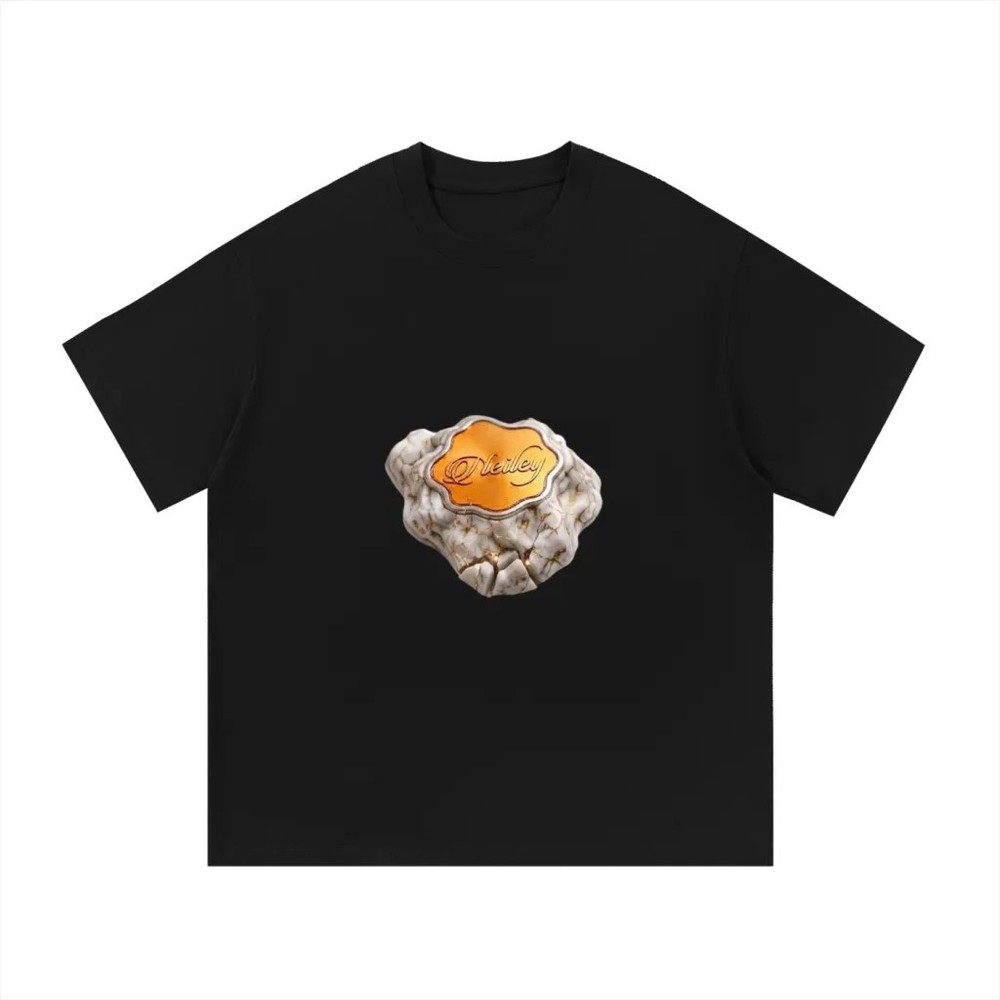 La mc de Neil Men’s Black Graphic Logo Print Crew Neck Short Sleeve T-Shirt XL
