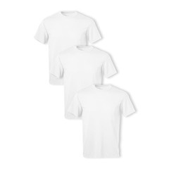 Men’s 3 Pack – USA Poly/Cotton Military Tee, White, Large