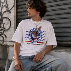 Vintage USPS Post Office T Shirt L Bedford Va USA 2003 Best Route For America