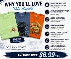 Ocean and Coast Wholesale Lot of 3 Men’s Graphic T-Shirts Random Assorted New