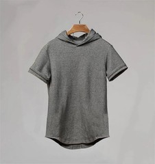 New Gym Fitness Bodybuilding Sport Hoodie Mens Slim Fit Solid Color Hooded T-Shi