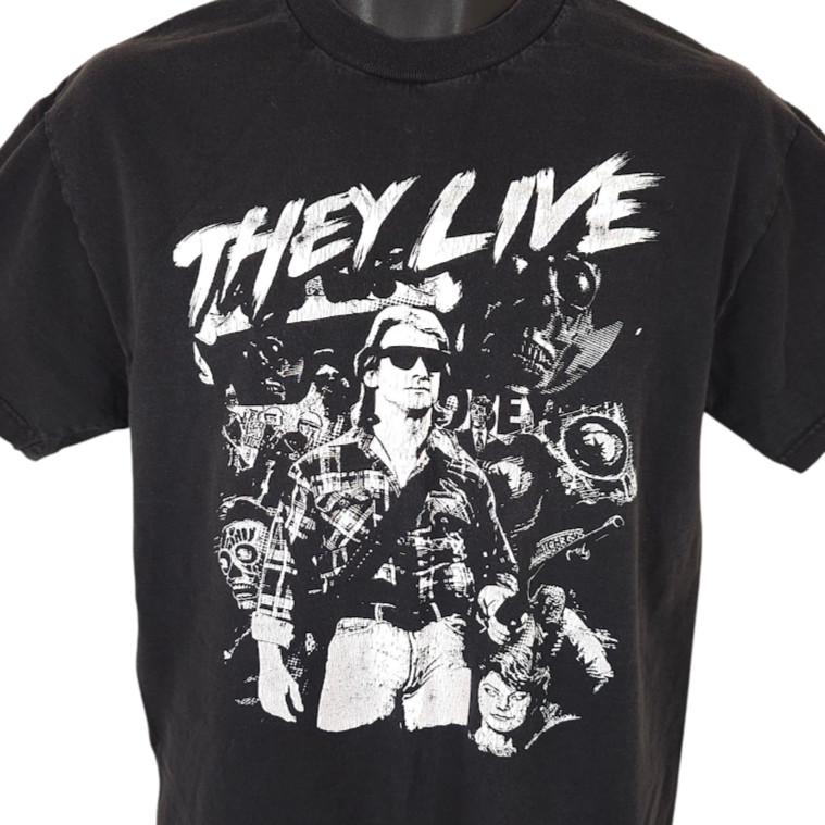 They Live T Shirt Mens Size Medium Black John Carpenter Horror Movie Tee