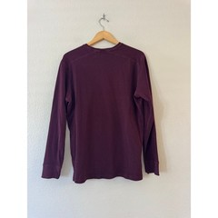 Vince Thermal Shirt Waffle Knit Pima Cotton XL Burgundy Maroon Long Sleeve Mint