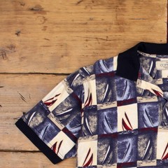 Vintage Cotton Mill Shirt T-Shirt M Mens 00s Cream Retro Sailing Graphic Pattern