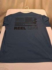 Reel Life Long Sleeve Polo/T-shirt, Sz. Med Color Mid Night Blue 100%Polyester