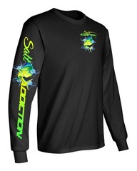 Salt Addiction Saltwater Dolphin Fishing Long Sleeve T Shirt Mahi Mahi Cotton