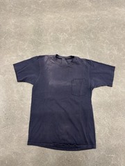 VTG Faded Selvedge Front Pocket Worn Cotton Blank Single Stitch T-Shirt Sz M