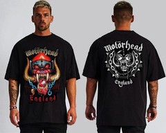 MOTOR HEAD FRONT AND BACK PRINT ENGLAND LEMMY HARD ROCK T SHIRTS MEN’S SIZES