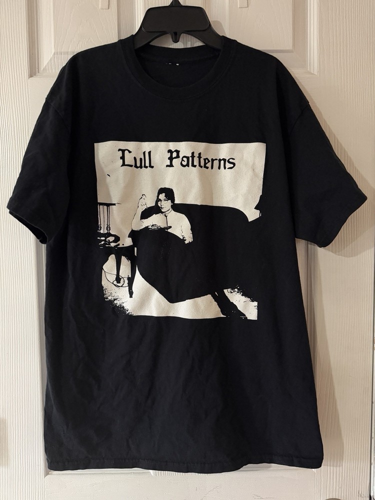 Black Short Sleeve Tshirt With “Lull Patterns” Design No Tag Fits Like XL