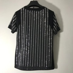 New Men Luxury Diamond Rhinestones Fashion Black T-Shirt High Quality