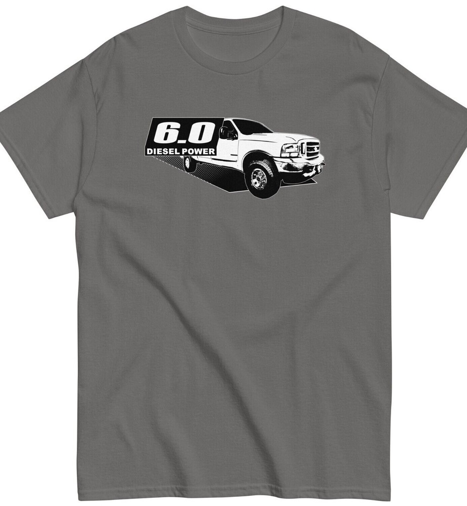 6.0 Powerstroke T-Shirt, Mens Power Stroke Diesel Truck Shirt With F250 Pickup