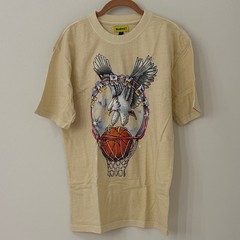 Market Dunking Eagle Graphic Print Cotton Brown T-shirt Men’ Graphic T-Shirt