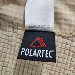 Insport Shirt Men Large Beige Grid Fleece Half Zip Polartec Frog Flame Resistant
