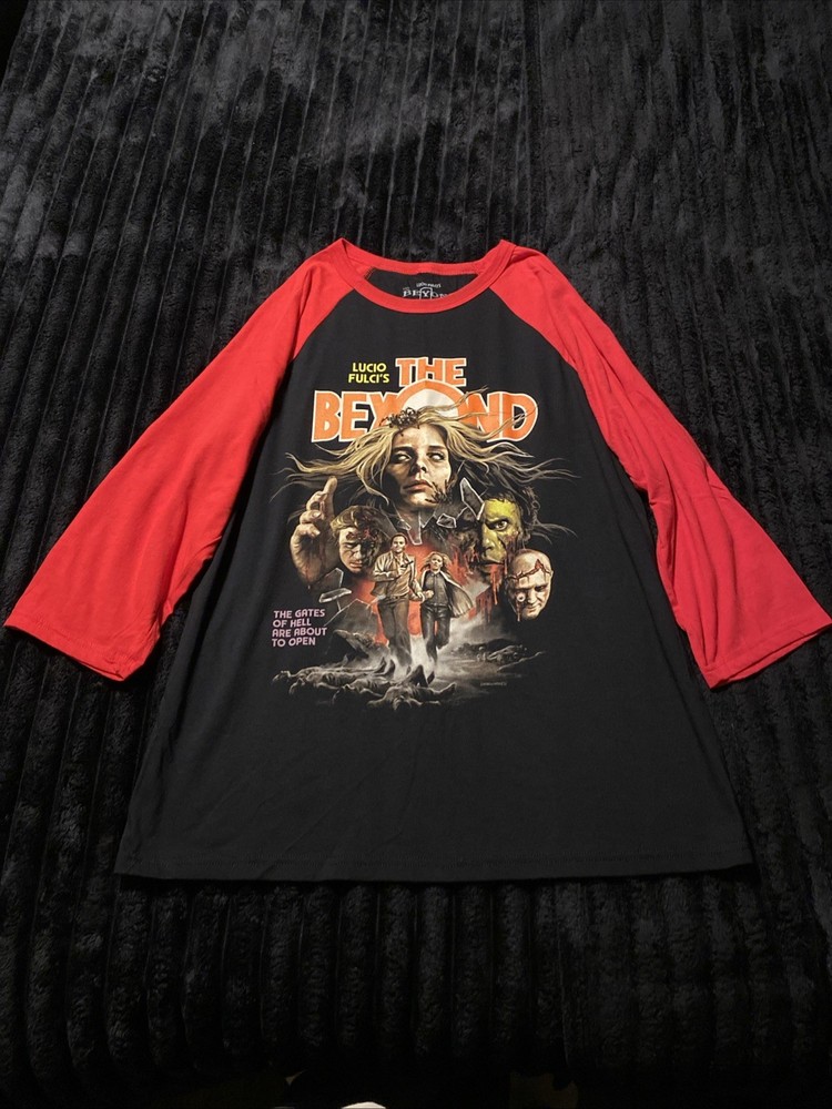 Fright-Rags Lucio Fulci’s The Beyond Baseball Tee Shirt Raglan Large OOP Zombie