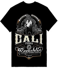 Hustle All Day California Mens Heavyweight T-Shirt Printed On Shaka Wear Tee