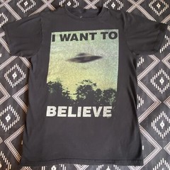 THE X-FILES I Want To Believe Cult TV Logo T-Shirt. MEDIUM (NV) Preowned