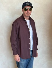 Ralph Lauren BLAKE Button-Down Shirt Medium | Solid Burgundy 100% Cotton | Mens