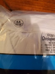 New Christopher Hart 6X ( 66-68) Crew Neck T Shirt White 2 Pack