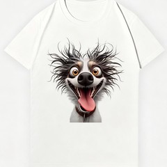 Unisex Border Collie T-Shirt-Hyper Pup Portrait Casual Graphic Tee Free Shipping
