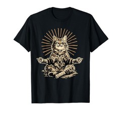 New Cat Zen Buddha Buddhist Yoga Spiritual HiShirt Made in the USA Size S to XL