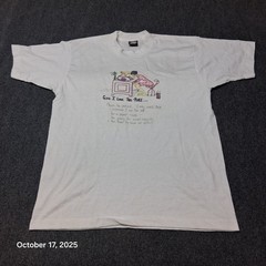 Vintage Novelty Funny Old Person Work T Shirt Size Large White Screen Stars