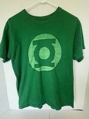 DC Comics Green Lantern Men’s XL Logo T-Shirt Kelly Green Distressed Graphic