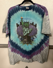Anvil Grateful Dead New York Bear Double-Sided Blue Tie-Dye Tee L