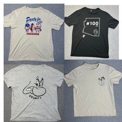 4 Pc T-Shirt Lot Men’s /Teens Size M Graphic Casual Assorted Bundle Multicolor