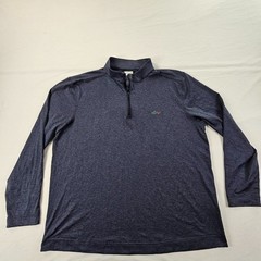 Greg Norman Blue Long Sleeve 1/4 Zip Collared Performance T-Shirt Men’s xL
