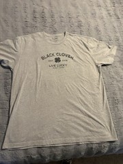 Black Clover Live Lucky Short Sleeve T Shirt Men’s 2XL Gray Logo