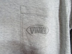 Vineyard Vines Gray Football Hooded Long Sleeve Shirt Size Small EUC