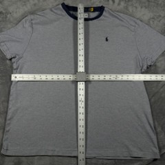 Polo Ralph Lauren T-Shirt Mens XL White Black Striped Logo Classic Fit Casual