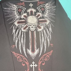 Vintage Y2K Thermal Long Sleeve Mens M Black Grunge Skull Wings No Boundaries