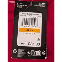 NWT Under Armour UA Tech 2.0 Men’s Red Short Sleeve Shirt (0927)