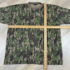 Vintage Ace Sportswear Trebark Camo Shirt XXL Single Stitch Tree Leaf Camouflage