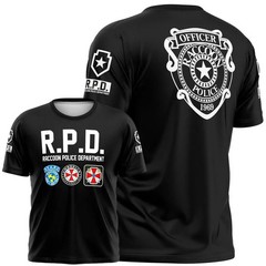 RACOON POLICE DEPARTMENT R.P.D. T-SHIRT T-SHIRT STARS UMBRELLA RESIDENT EVIL