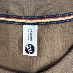 Fashion Collection Shirt Mens 3XL Brown Textured Casual Asymmetrical Pocket Tee