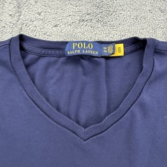 Polo Ralph Lauren Mens V Neck T Shirt Size 2XB Navy Blue Cotton