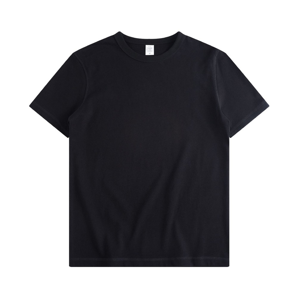Mens summer fashion white cotton short-sleeved T-shirt pure color