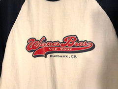 Badger Sport Warner Bros VIP Studio Tour Baseball Shirt Size L Cotton 3/4 Sleeve