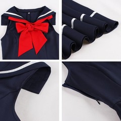 Vintage Nautical Dress 1950s Retro Sleeveless 50s Style Pinup Rockabilly Swin…