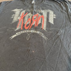 Vintage Y2K KORN Bakersfield, CA T-Shirt Tee Black 2000s Metal Band 2XL XXL